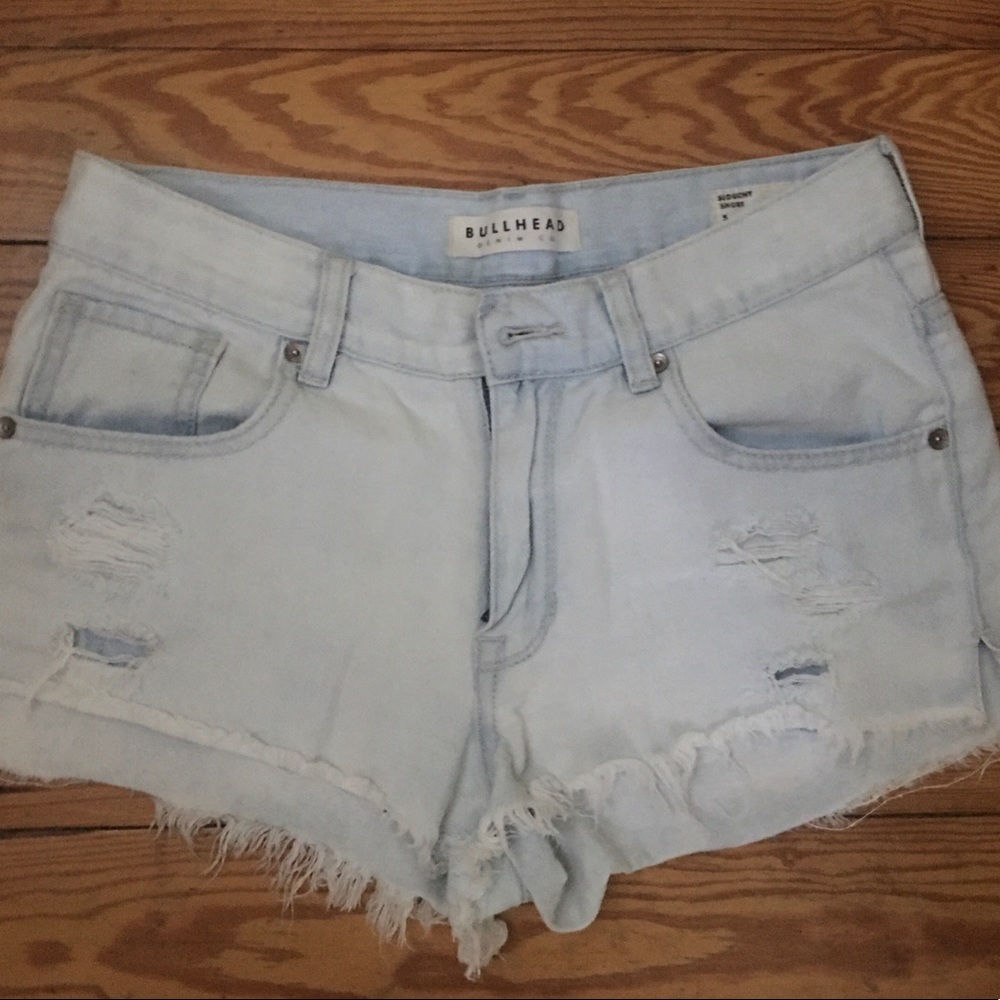 Light wash shorts
